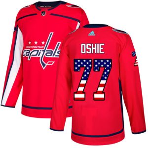 Herren Washington Capitals Eishockey Trikot T.J. Oshie #77 Authentic Rot USA Flag Fashion